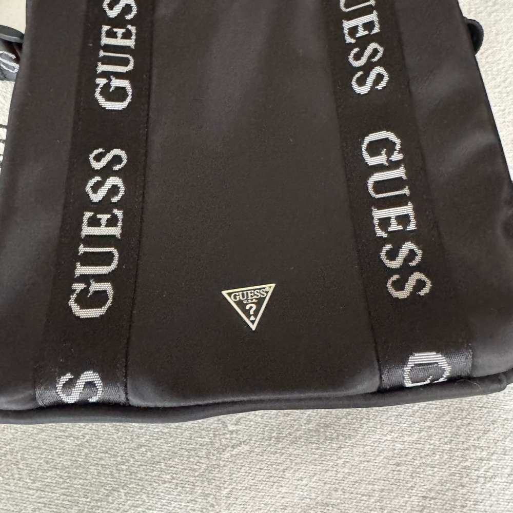 GUESS Black Shoulder Bag with Logo Straps - Picture 2 of 4